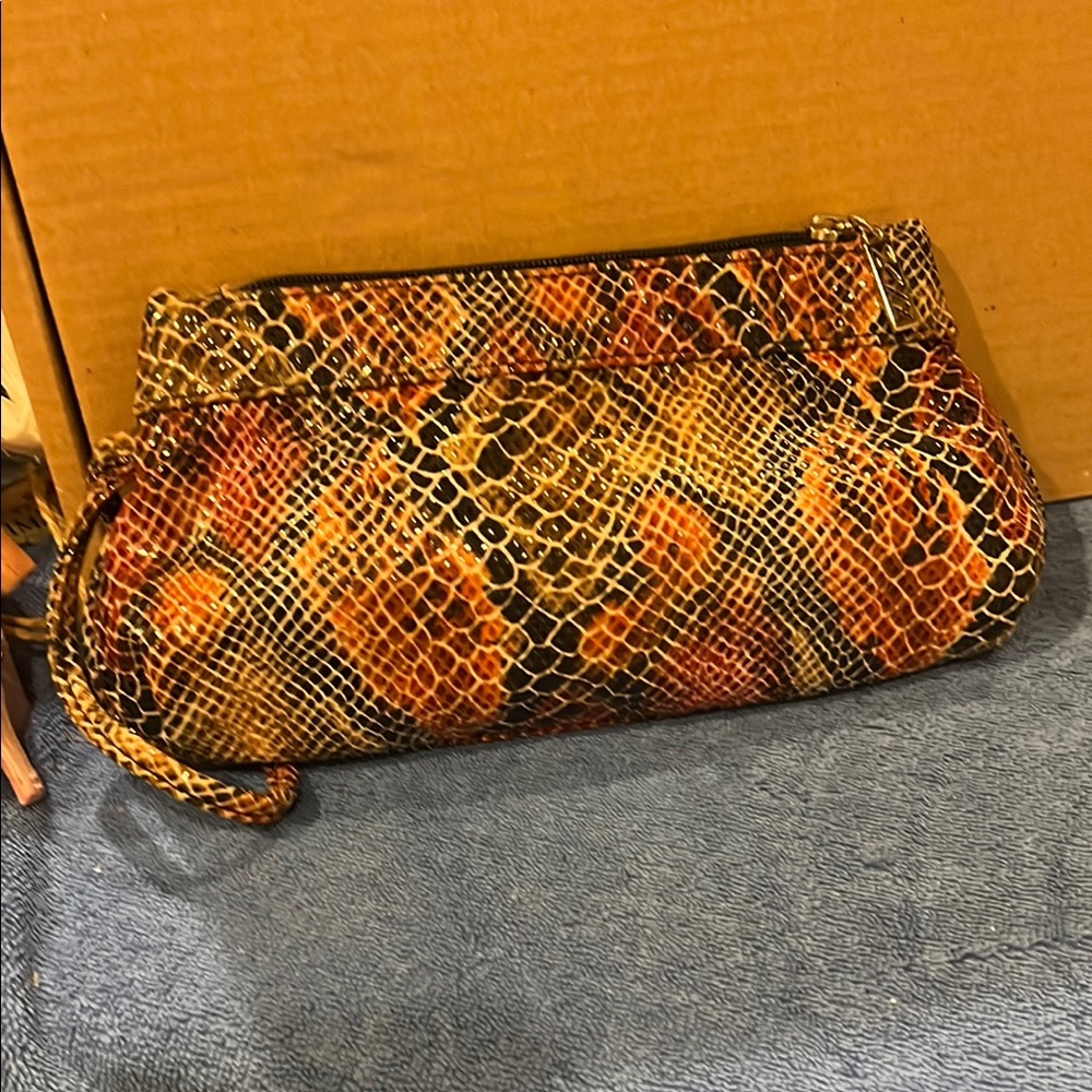 Maxx New York Stylish Snake Print Clutch - Picture 2 of 5
